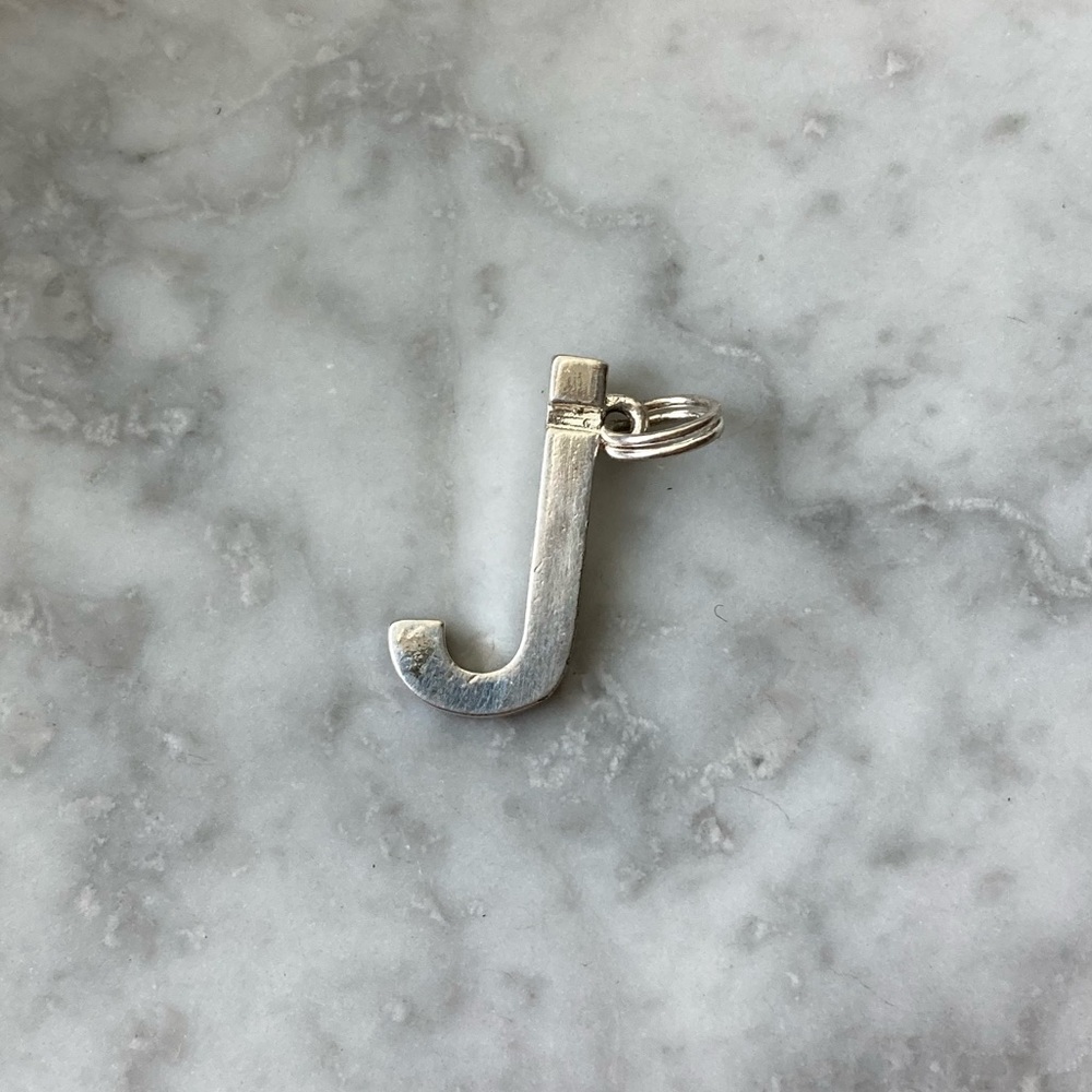 J Sterling Silver Charm